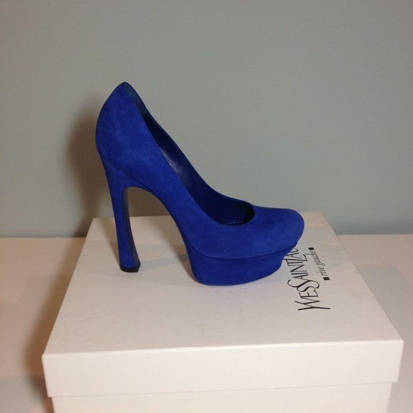 Saint Laurent suede leather tribute platform pump Excellent Condition - Picture 1 of 7